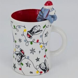Disney Eeyore Christmas Mug Ceramic Sculpted Cup Hanger Winne The Pooh Holiday
